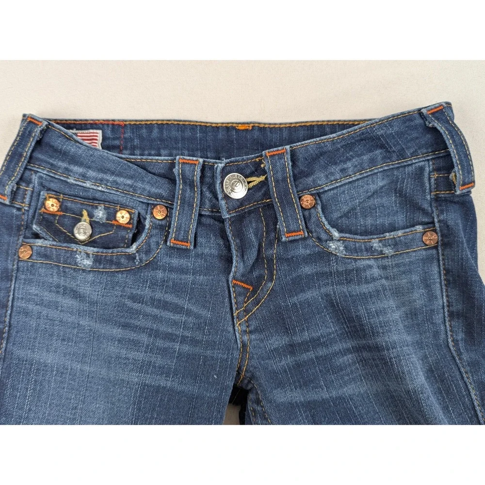 True Religion Billy Men Dark Wash Straight Leg Flap Pocket Jeans Size 25 USA